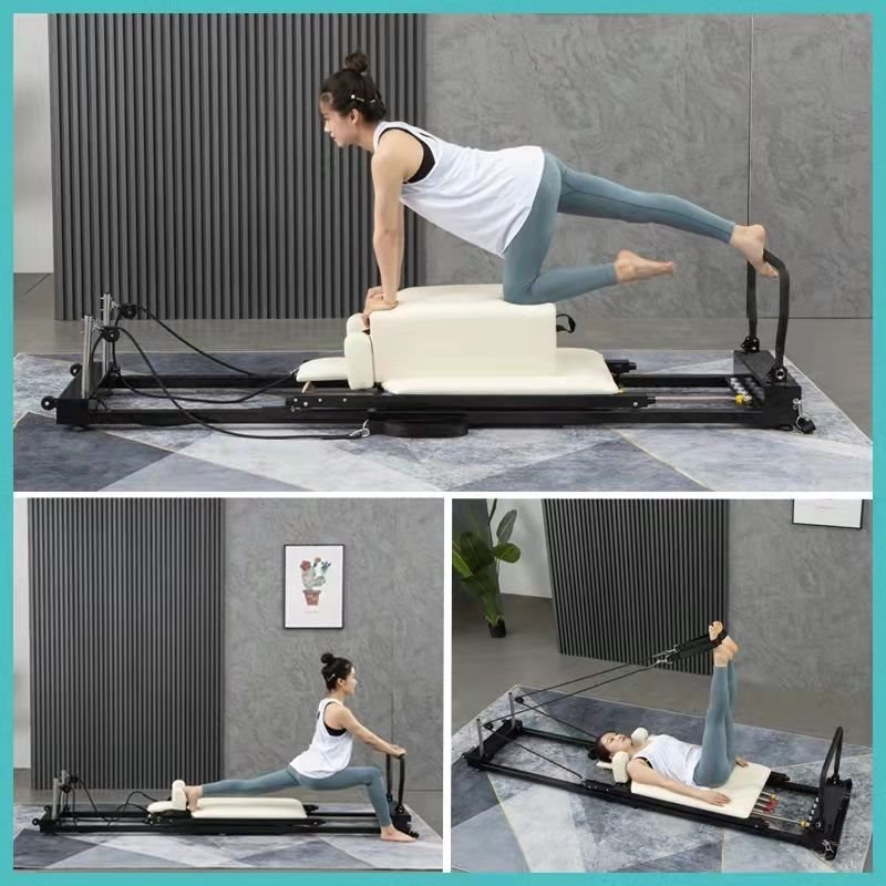 Pilates Yoga Core - อุปกรณ์พิลาทิส เตียงพิลาทิสแบบพับได้ เตียงพิลาทิสสำหรับใช้ในบ้าน เตียงฝึกซ้อมหลังคลอดแบบเลื่อนได้ เตียงโยคะสำหรับสอนส่วนตัว เตียงพิลาทิสสำหรับฝึกกล้ามเนื้อแกนกลาง