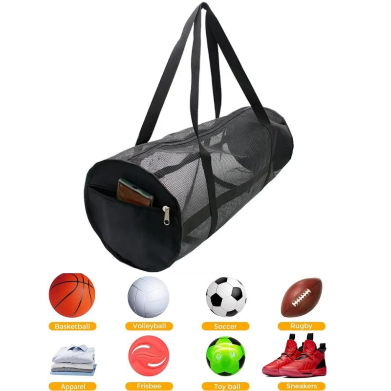 Pilates Yoga Bag - ตาข่ายขนาดใหญ่พกพากระเป๋าบาสเกตบอลฟุตบอล Travel กระเป๋าซิปกระเป๋าเป้สะพายหลังกีฬายิมโยคะตกปลาเกียร์กระเป๋าแบบพกพา