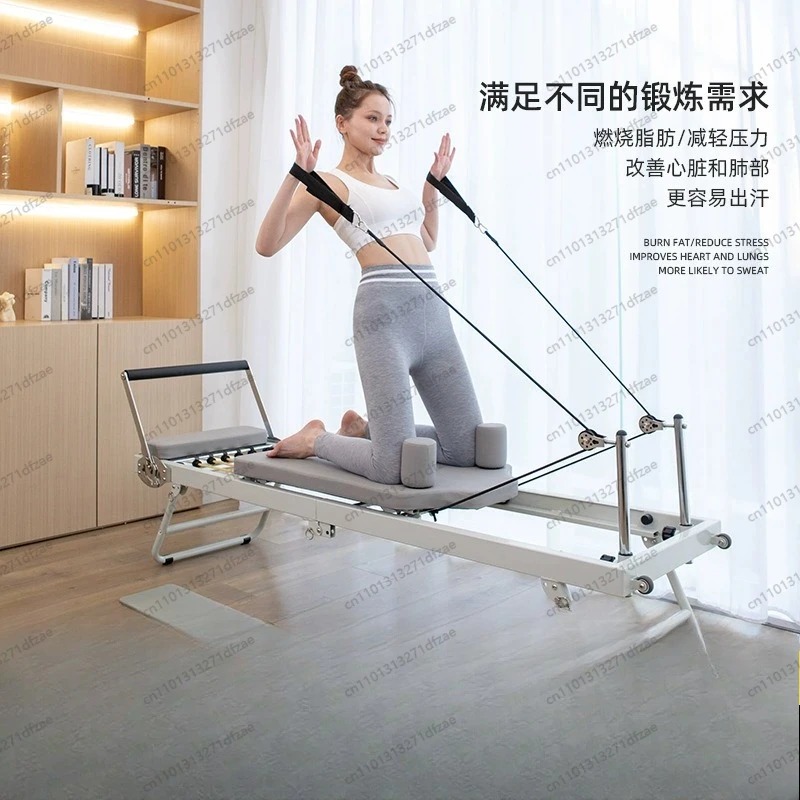 Pilates Yoga Core - อุปกรณ์พิลาทิส รีฟอร์เมอร์สำหรับออกกำลังกายที่บ้าน เตียงโยคะแบบพับได้ขนาดใหญ่สำหรับการออกกำลังกายลดน้ำหนัก