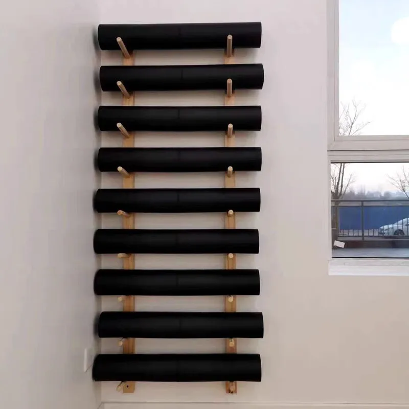 Pilates Yoga Garage - โยคะ Studio Wall Rack ความจุขนาดใหญ่แขวนระบบจัดเก็บข้อมูลสําหรับเสื่อโยคะและอุปกรณ์พิลาทิสสําหรับ GYM